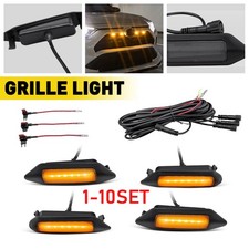 Smoked Lens Fit 20-24 Toyota RAV4 1-10Set Amber LED Grille Lights W/Fuse adapter
