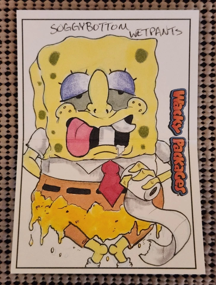 SOGGYBOTTOM WETPANTS: 2018 WACKY PACKAGES PANO BOOKLET SKETCH (1/1) SPONGEBOB SP - Image 3 of 4