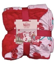 New DISNEY MINNIE MOUSE CHERRIES THROW BLANKET VIRAL RED PINK