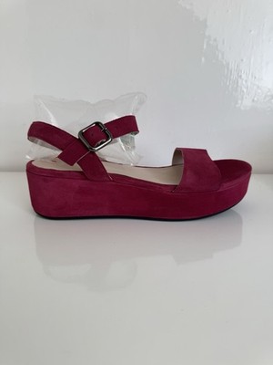 ECCO Elevate Plateau Damen Nubukleder Sandalen Rot Gr. 41 UK 7.5 Neu