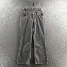 Eddie Bauer Corduroy Bootcut Pants Womens 6P Gray Cotton Blend Mid Rise Zip Fly