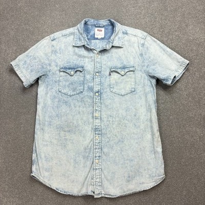 Levis Jeanshemd Erwachsene mittelblau Western Rodeo Cowboy USA 90s Red Tab Herren*