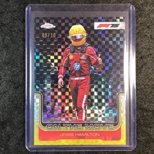 2025 Topps Chrome F1 LEWIS HAMILTON On the Move Black Checker Flag 9/10 #191