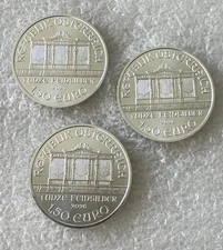 Lot of 3 Silver 2026 Austria Philharmonic 1 oz .999 fine 1.5 euro Austrian coins