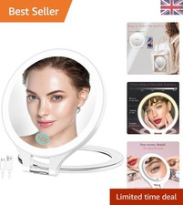Versatile Rechargeable Makeup Mirror with Adjustable Light and Magnification