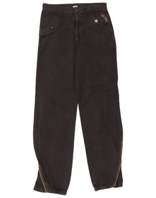 Killer Loop Damen Jogginghose Straight Jeans IT 42 Medium W28 L33 Schwarz Baumwolle EC28