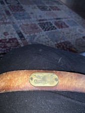 Levi's 1860 Black Leather Belt Large 30-34 Southwestern Silver Metal USA Made