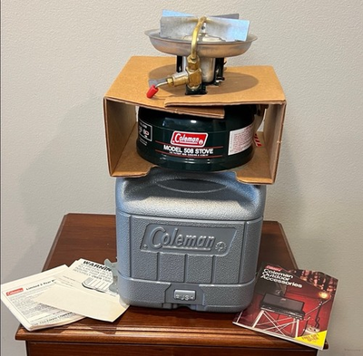 #ad NEW OLD STOCK Vintage Coleman Model 508 Stove With Coleman Travel Case $145.00