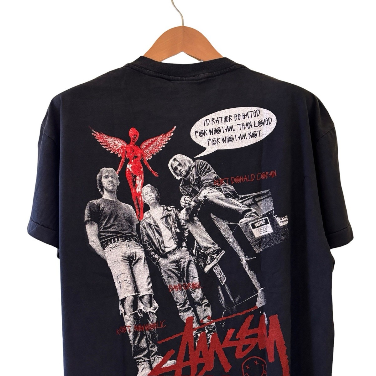 Stussy Nirvana Kurt Cobain Vintage REPRINT Band T-shirt Single