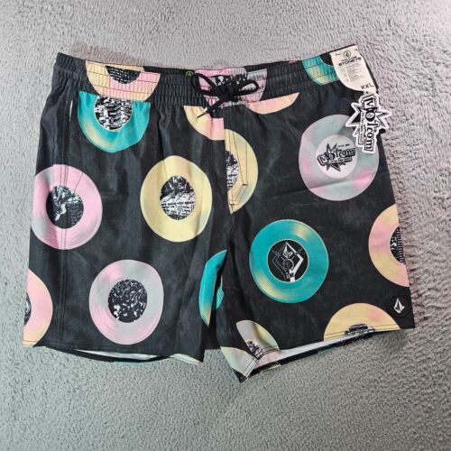 NWT Volcom Stoneys Board Shorts Swim Trunks Men XXL Geometric Multicolor
