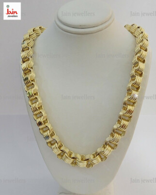 REAL GOLD 18 Kt, 22 Kt Hallmark Real Yellow Gold Byzantine