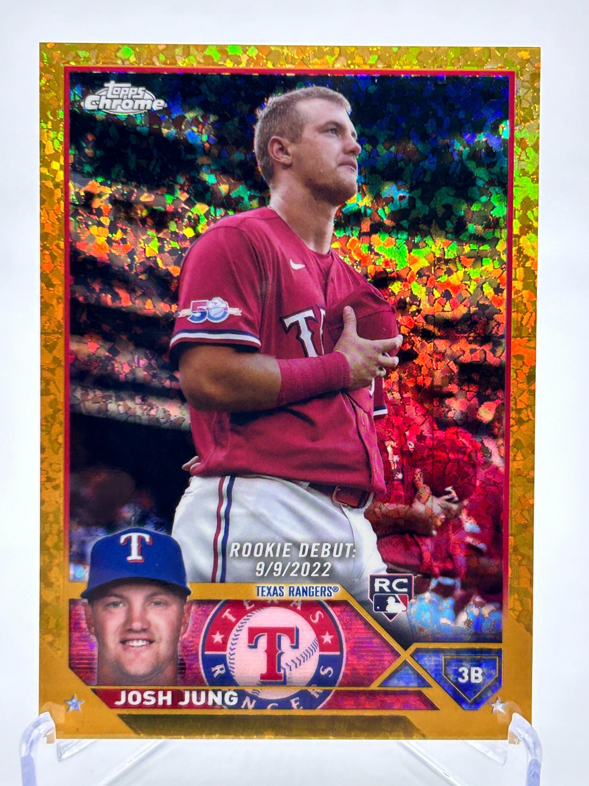 JOSH JUNG 2023 TOPPS CHROME UPDATE GOLD MINI DIAMOND 2/50 ROOKIE #USC51 JC