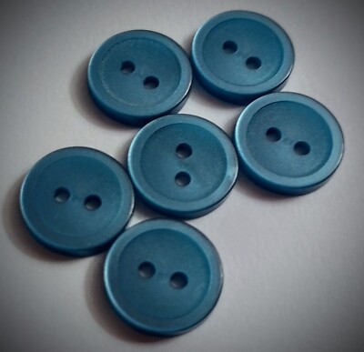 1/2'' 2-Hole Teal Craft/Clothing Buttons