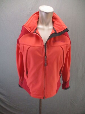 Alpine Pro Size M Women Red Full Zip Fleece Lined Windproof Softshell Jacket 192
