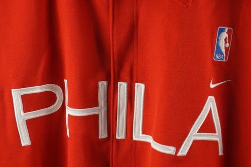Nike NBA Phila 76ers Sixers Warm Up Shirt 66 Men's 4XL Red Snap Front Heavy - Picture 6 of 11
