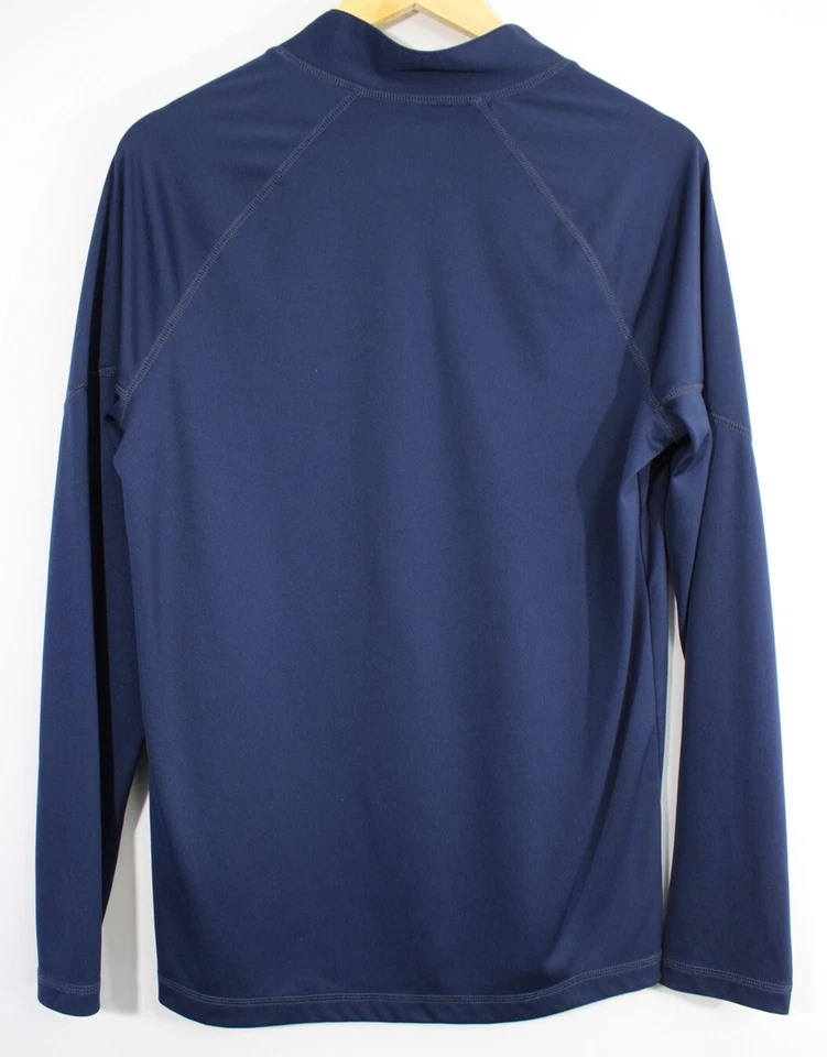 NFL Team Apparel New England Patriots Quarter Zip Blue Pullover Shirt Medium - Image 3 of 4