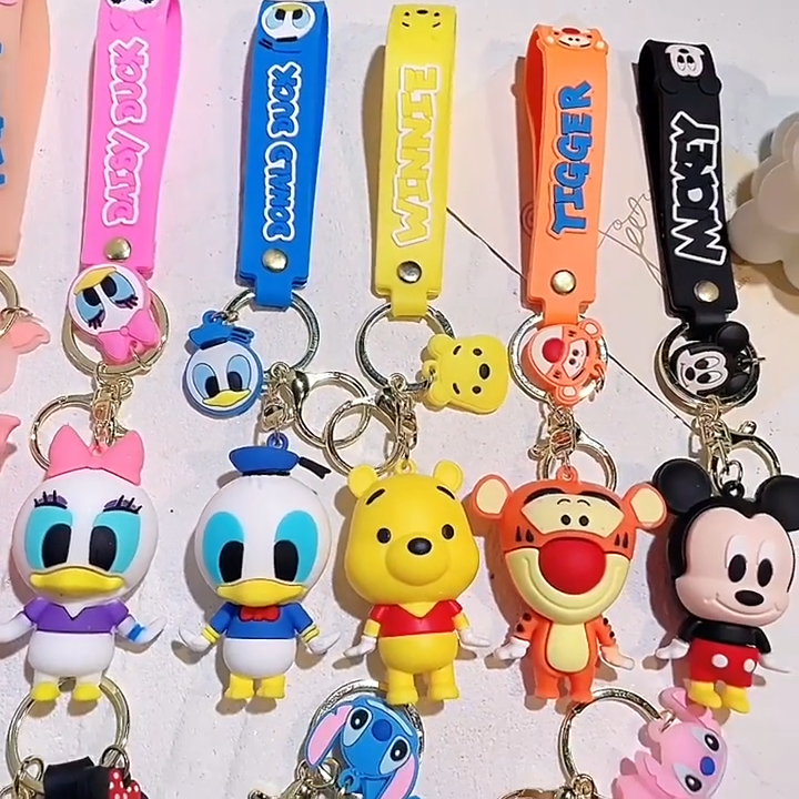 DISNEY SILICONE KEYCHAIN Mickey, Pooh Bear, Stitch, and More (Pick