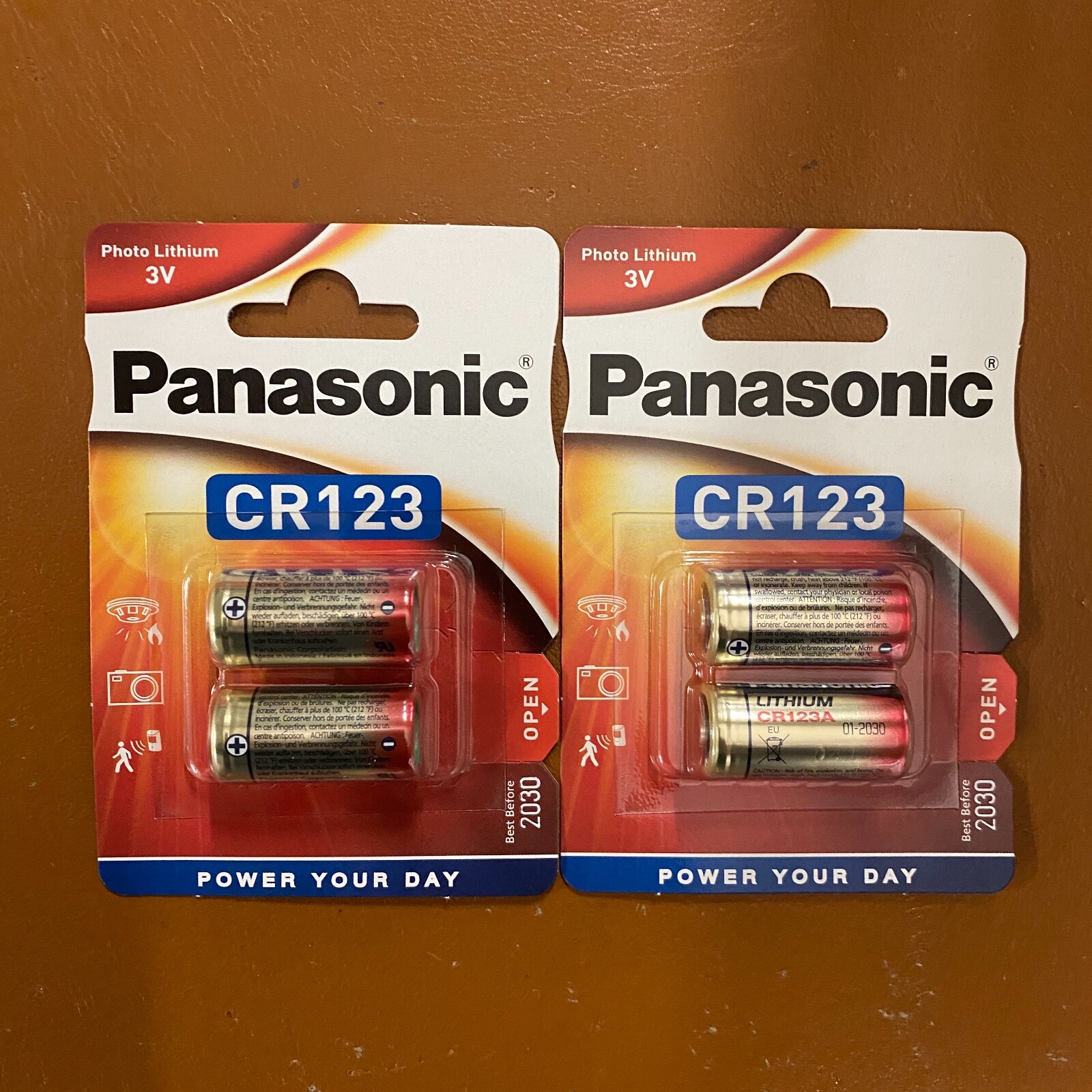 4 x PANASONIC CR123A 3V LITHIUM PHOTO BATTERY 123 CR123 DL123 CR17345