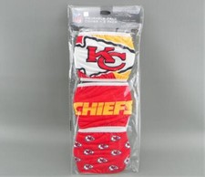 Kansas City Chiefs NFL Team Logo Reusable Face Cover Mask Package Lot Of 3 NEW