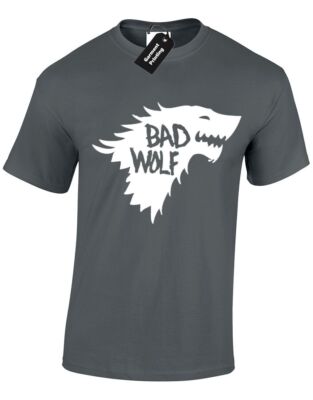 BAD DIRE WOLF HERREN T-SHIRT GHOST DRAGON CROWS NORTH KING CASTLE SCHWARZ NEU