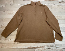 VTG Polo Ralph Lauren Pullover Long-Sleeve 1/4-Zip Sweater Men's XL Brown Cotton