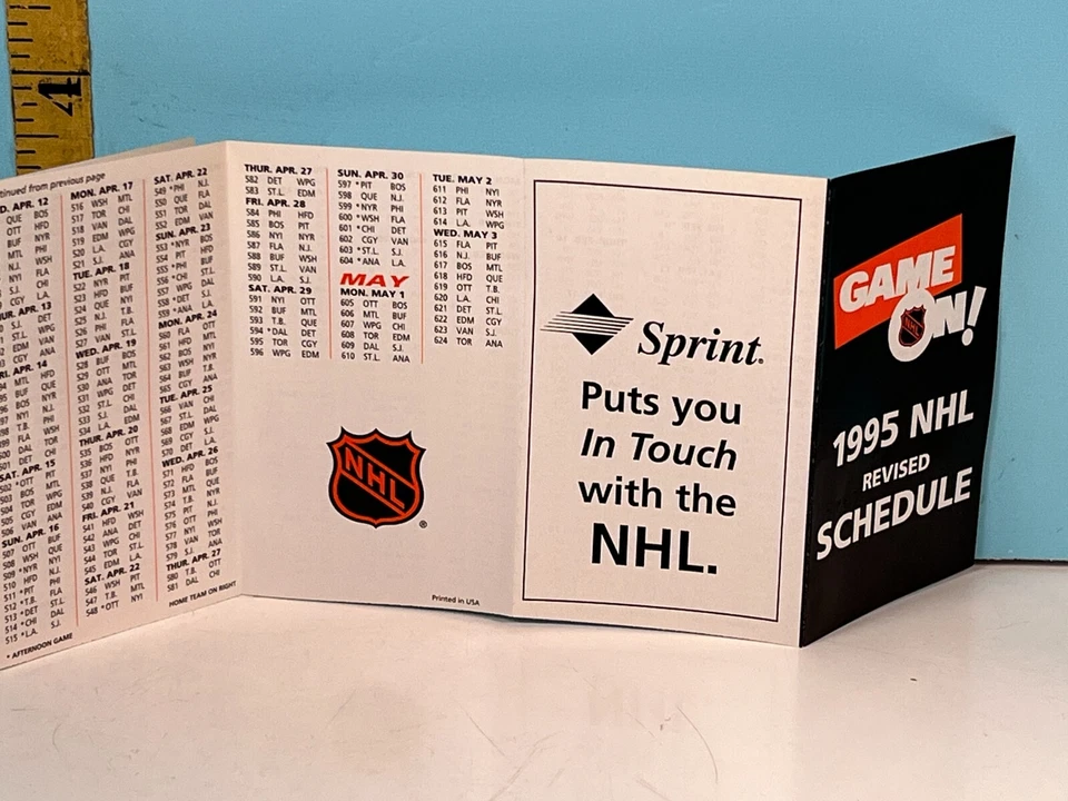 1995 Game On Revised National Hockey League Schedule Champs - Imagem 2 de 3