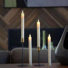Flameless Taper Candles , Moving Wick ,with remote Timer, Battery Operated 