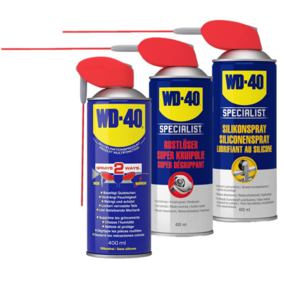 WD-40 Smart Straw SET Multifunktionsprodukt & Silikonspray & Rostlöser 3x400 ml