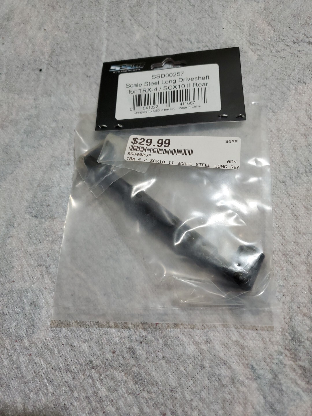 SSD00257 RC Scale Steel Long Rear Driveshaft for TRX-4 and SCX10 II Models-image