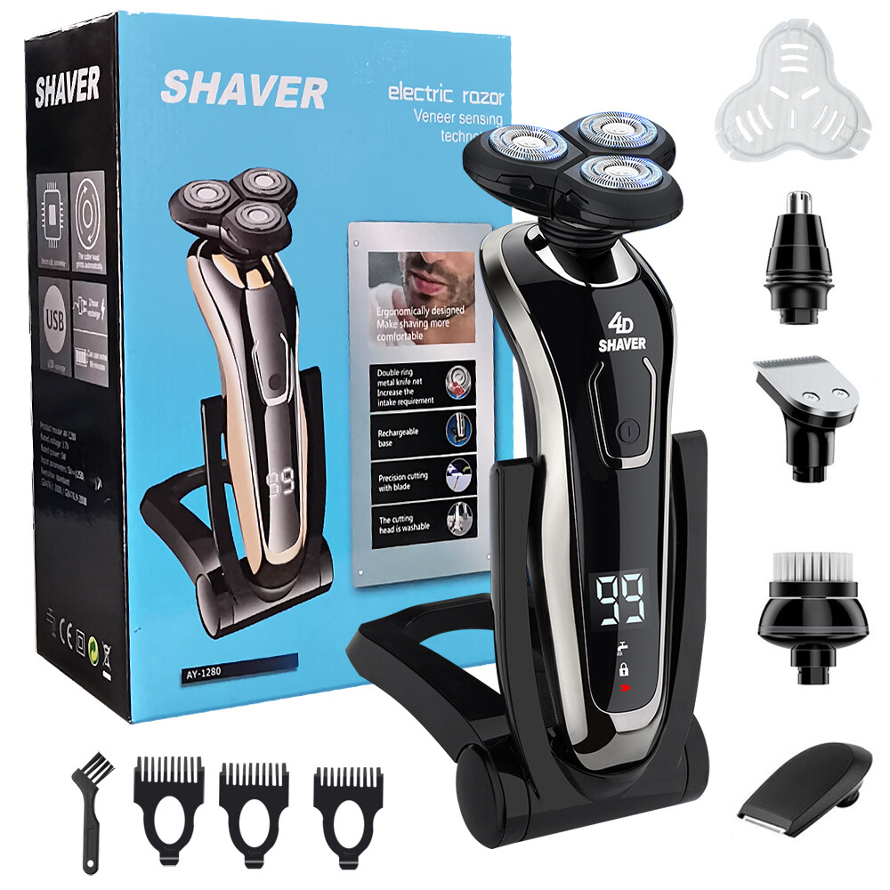 Mens Electric Shaver Razor Beard Trimmer Rotary Shaver Cordless Sideburn Trimmer eBay
