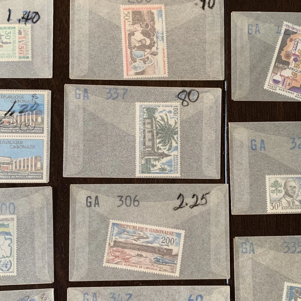 GABON 完好邮票 批量 玻璃,所有不同 — 第 4/4 张图片