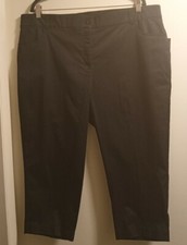 Briggs Women's NEW Black Elastic Comfort Waist Cropped Pants, Size 18W.