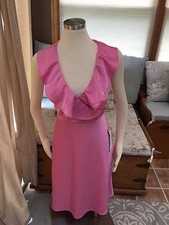 NWT NEW J. Crew Pink Special Occasion Ruffle Empire Keyhole Back Dress 4