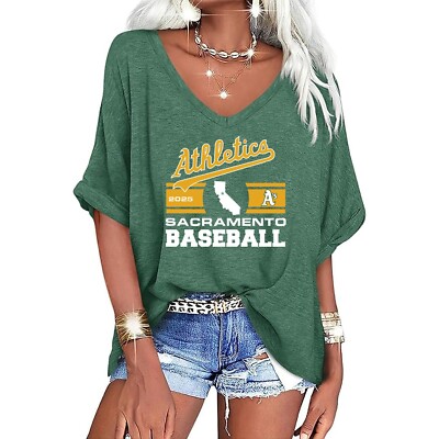 Sacramento Athletics 2025 Baseball Women's Shirt (Oakland A's)