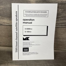 M&K Miller Kreisel THX S-5000THX/ S-150THX Owners Manual Front Speaker System