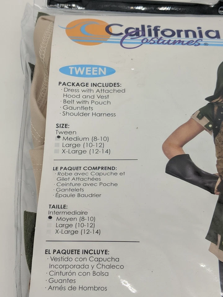 Miss Robin Hood Hunter Archer Costume Child M 8-10 Halloween - Image 2 of 4