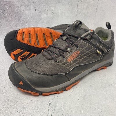 Keen 1013292 Saltzman Grey Orange Lace Up Waterproof Hiking Shoes Mens Sz  14 M