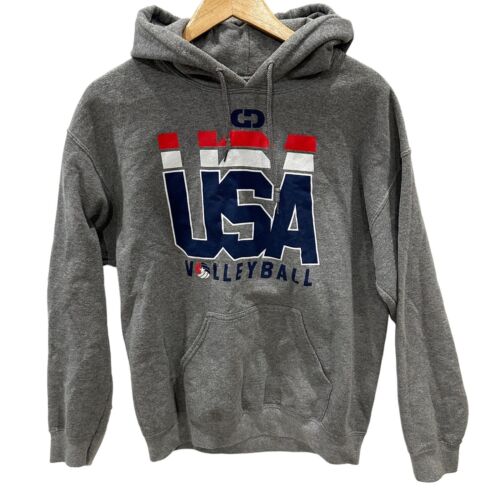USA Volleyball Hoodie Men’s Womens Medium Gray Hooded Sweatshirt