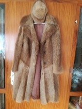 Wunderschöner Nutria DAMEN PELZMANTEL  Gr. 48 + Pelzmütze