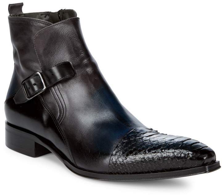 Jo Ghost Croc Embossed Buckle Shoe Jo Ghost Men size 8.5-9 Croc-Embossed Leather Boots Shoes | eBay main image 3