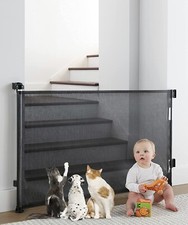 Cumbor Retractable Mesh Baby Pet Gate 33" Tall Extends to 55  Indoor/Outdoor