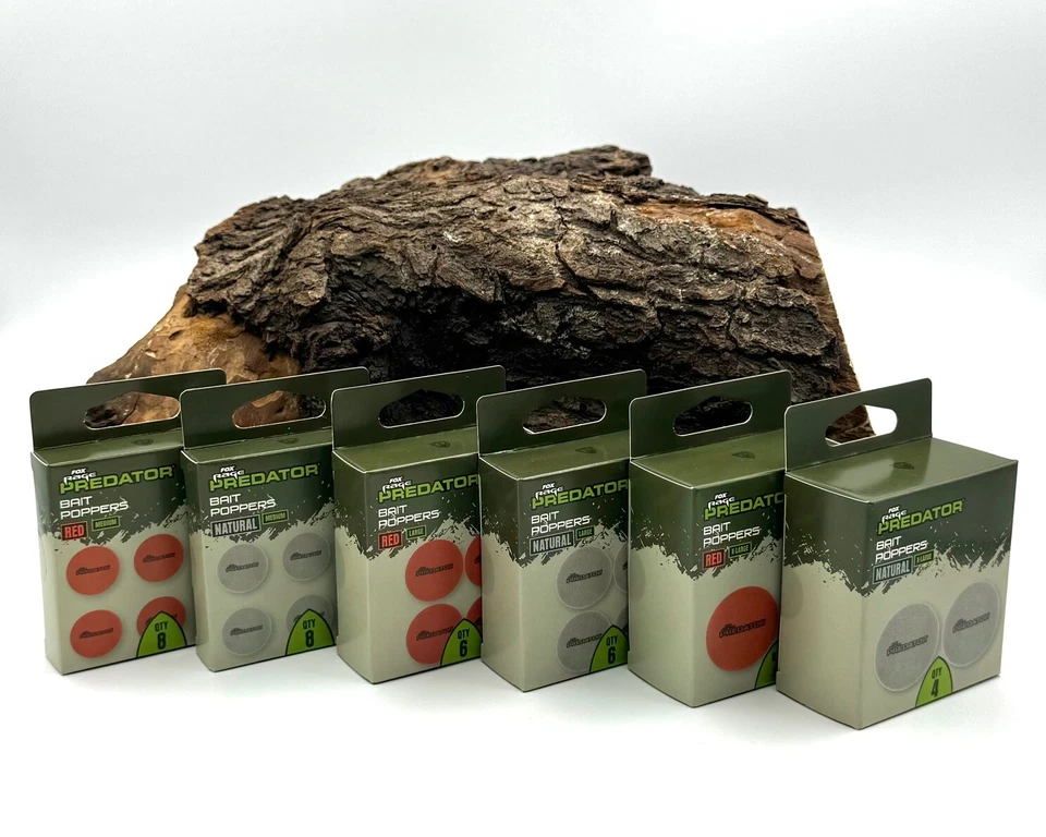 Fox Rage Predator Bait Poppers Auftriebskörper für Deadbait Rot & Natural DA