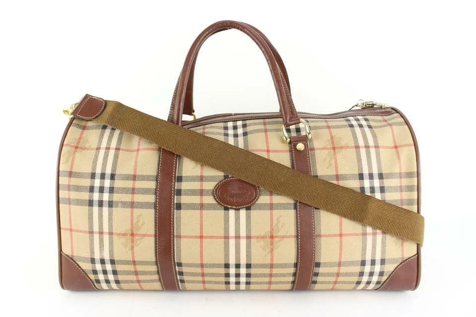 Burberry Beige Nova Check Boston Duffle Bag with Strap 921bur75 –  Bagriculture