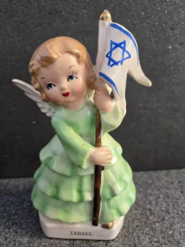 CUTE! Israel Country World International Girl Angel Figurine Napco Lefton HTF