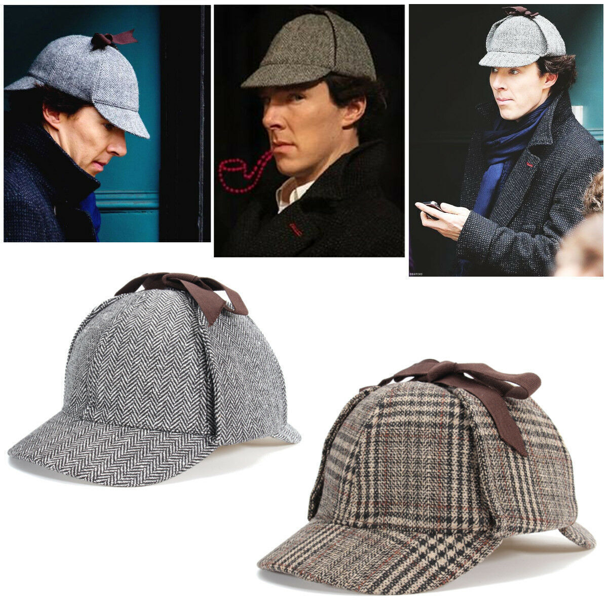 Cappello Deerstalker Cappello Di Sherlock Holmes Nome Unisex Uomo