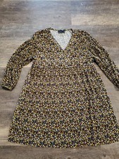 ASOS DESIGN Dress Sz US 6 Pleated Plisse Tea Pep Hem Ditsy Floral Print (J