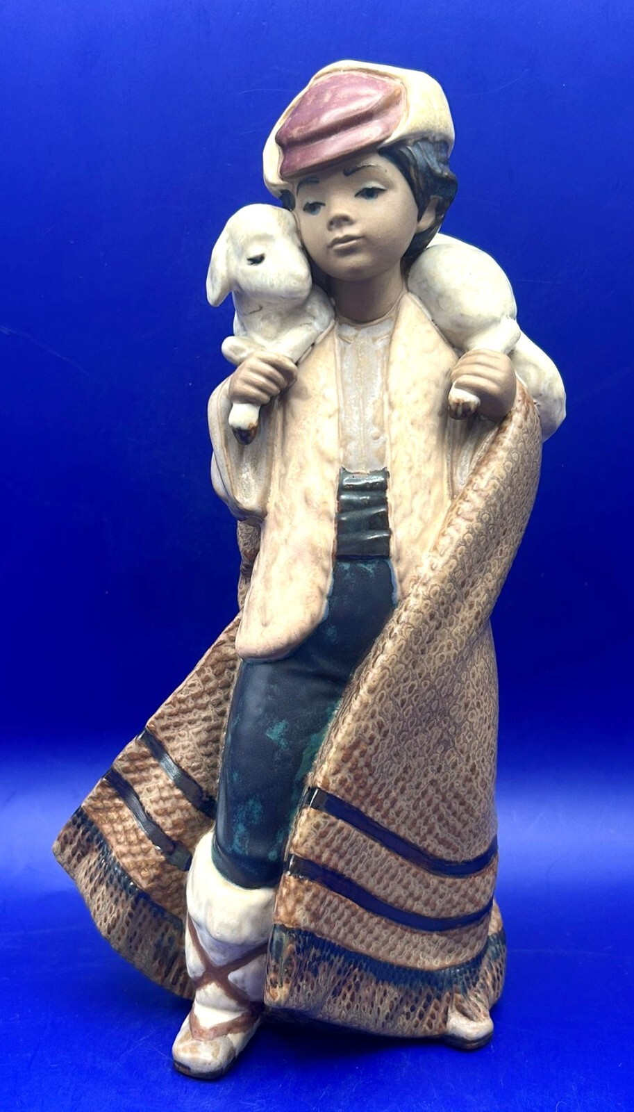 Estatuilla de porcelana vintage Lladro 2163 "Mountain Shepherd" en GRES - ¡HALLAZGO RARO!