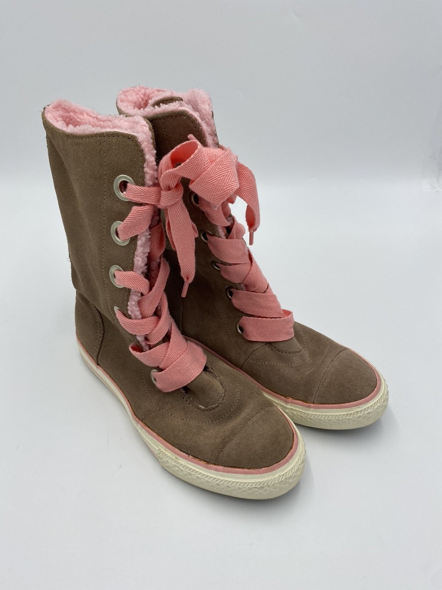 Converse All Star Chuck X-HI Sneaker Shoe Boot US Jr Tan Suede