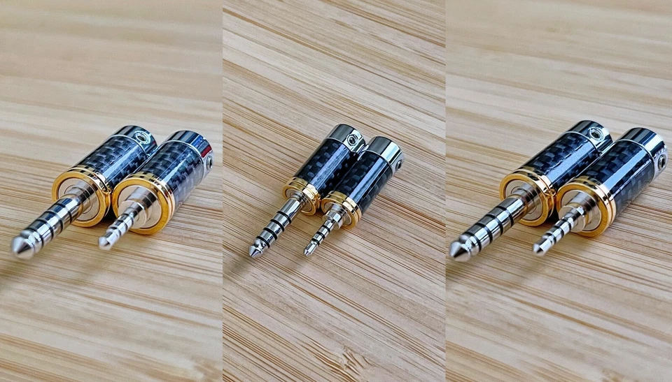 3.5mm TRS2.5mm TRRS 4.4mm TRRRS male Rhodium plated jack plug audio connector - Image 2 of 4