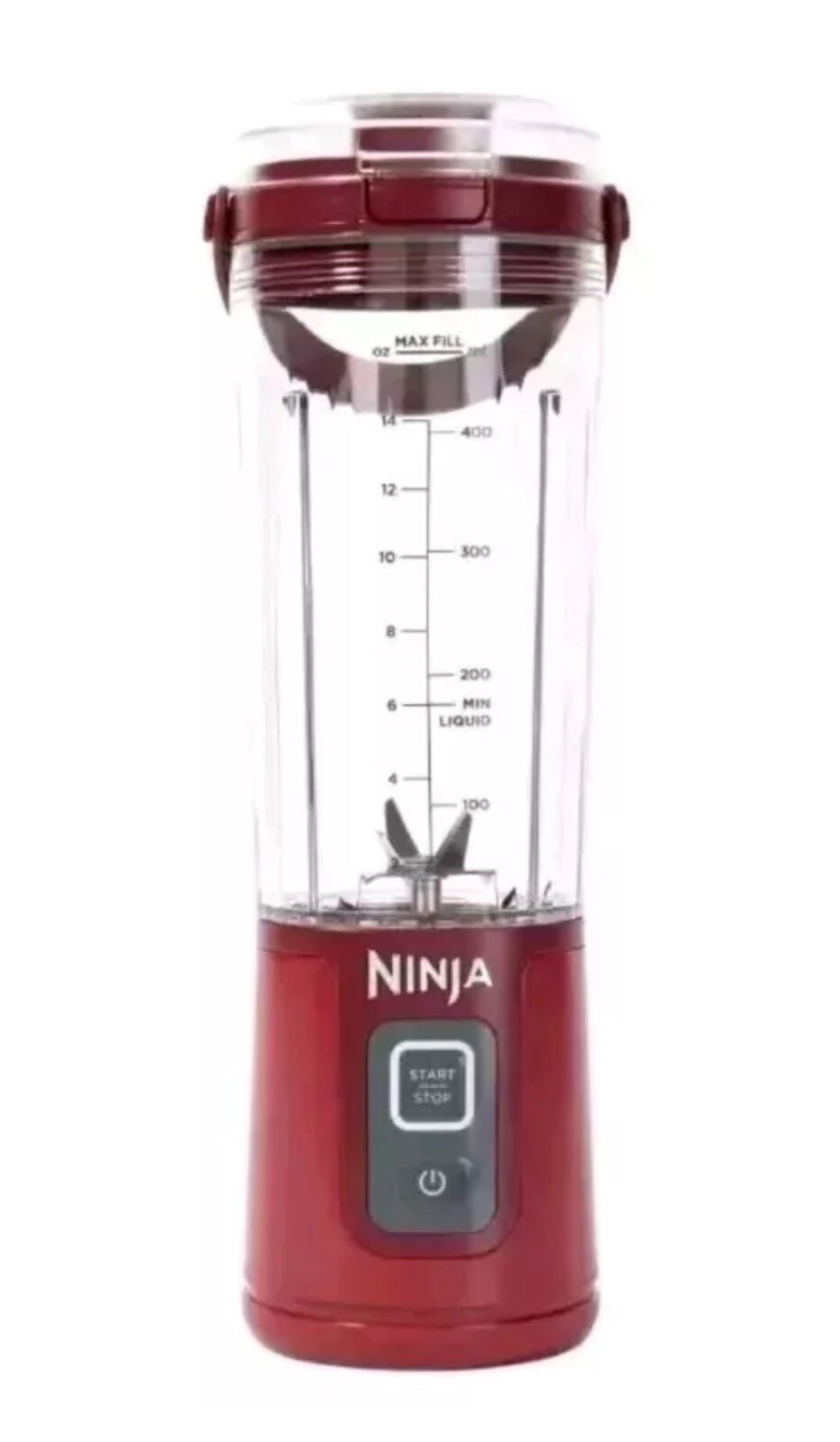 Ninja Blast 18oz Portable Blender Flat Lid Blade Cover Cranberry Red-image
